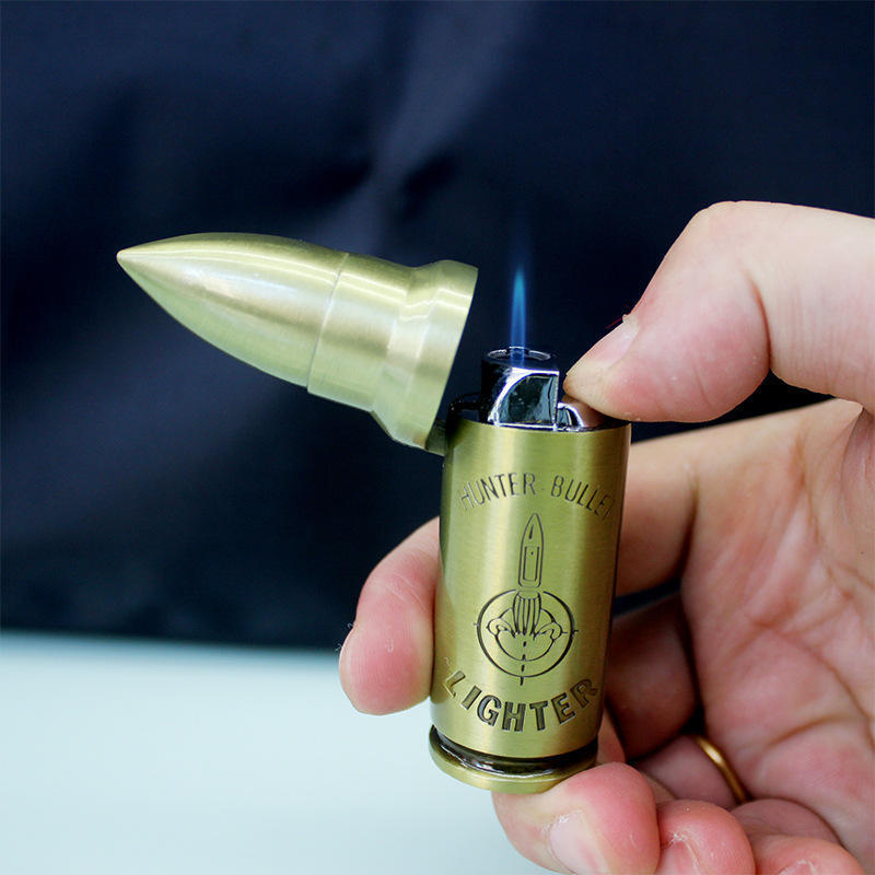 Hunter Bullet Lighter Flint Free Fire Torch Lighter Metal Cigar Cigarette Lighter For Man Gift