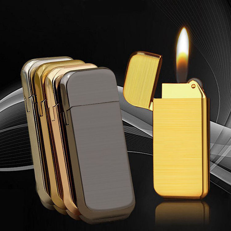 Cheap Metal Rectangle Cigarette Lighters Custom Logo Refillable Butane Gas Lighters