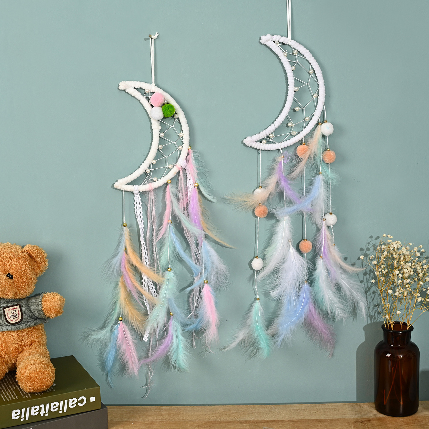 Wholesale Mobile Room Night Light Dreamcatcher Feather Dream Catcher For Wedding Gift Birthday Holidays Wall Hanging Decor