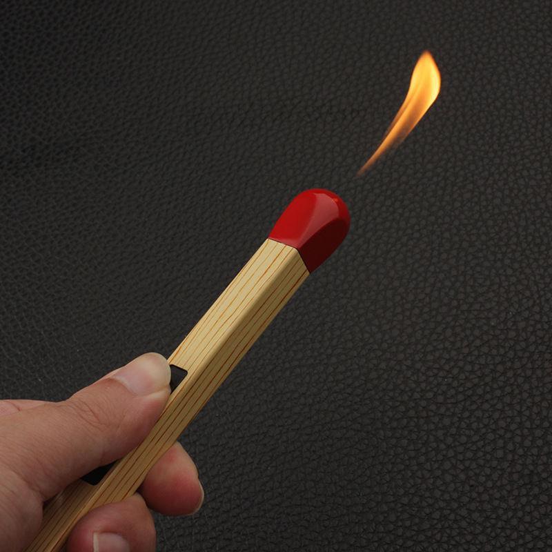 Classic Match Shape Open Flame Lighter Luminous Fire Cool Shape Lighter For Cigarettes