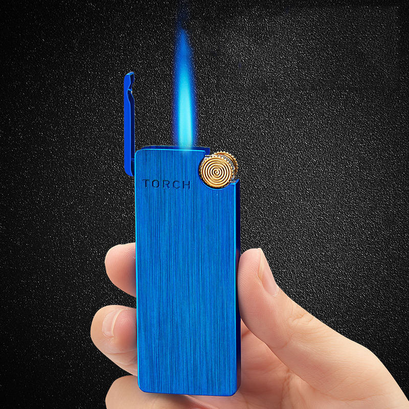 High Quality Torch Blue Flame Windproof Lighter Adjustable Electroplating Micro Torch Lighter For Men