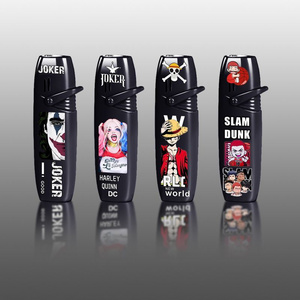 Long Strip Inflatable Lighter Windproof Pink Flame Cute Cartoon Lighter Anime Lighter