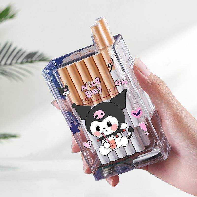 20pcs Transparent Plastic Cigarette Case Lighter Cartoon Puppy Cute USB Lighter Support Custom