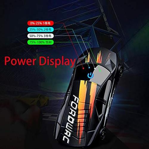 Dual Arc Plasma Lighter Windproof Battery Indicator Usb Rechargeable Car Shape Lighter With Led Light