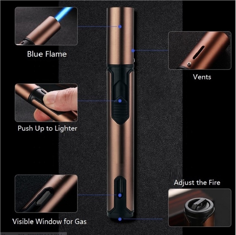 Top Sellers 2022 Butane Cigar Lighter Kitchen Torch Blue Flame Windproof Lighters BBQ Jet Lighters