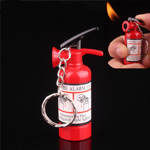 Wholesale Price Creative Small Fire Extinguisher Pendant Type Open Flame Lighter Keychain