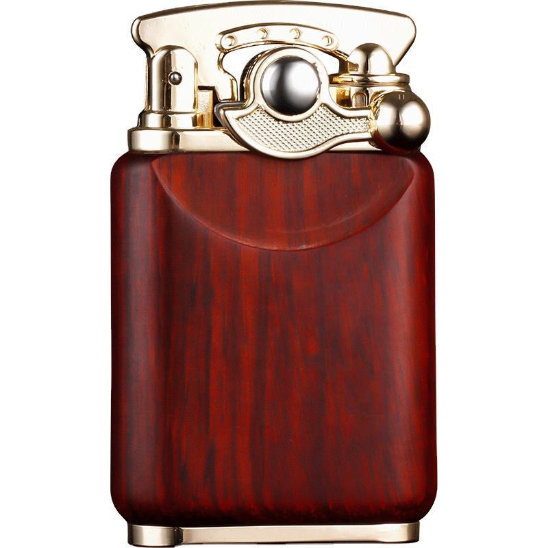 Wholesale Luxury Jet Flame Butane Gas Customized Cigarette Cigar Refillable Rose Wood Torch Lighter Custom Logo