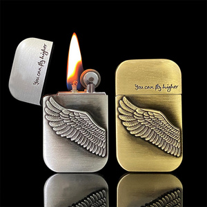 Wholesale Windproof Smoke Alloy Metal Flame Lighter Custom Logo Cigarette Cigar Oil Kerosene Lighter