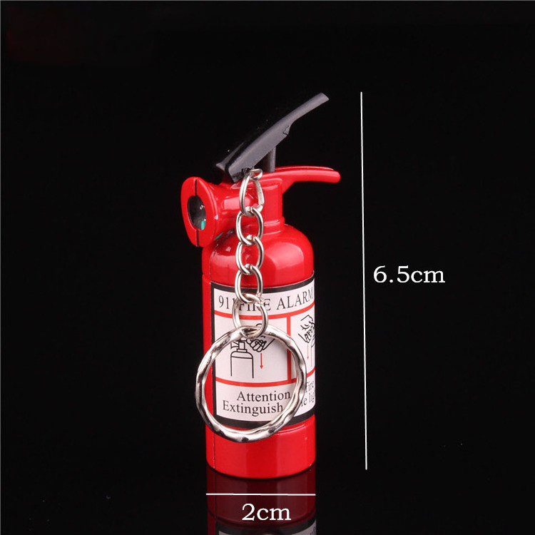 Wholesale Price Creative Small Fire Extinguisher Pendant Type Open Flame Lighter Keychain