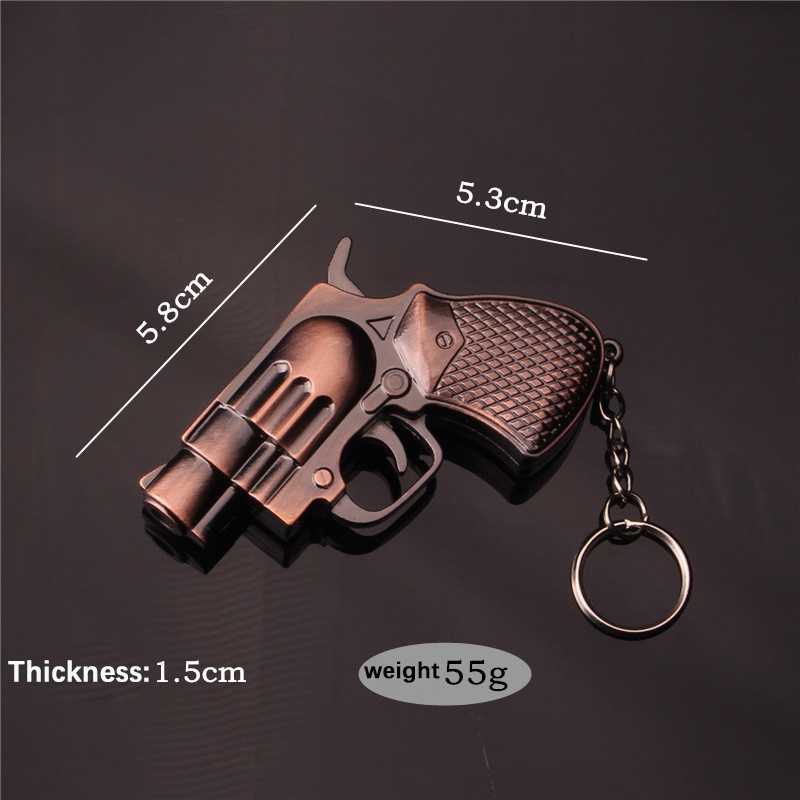 Revolver Small Pistol Creative Gun Lighter Hanging Cigarette Lighter Keychain Refillable Gas Lighter