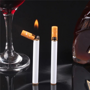 Wholesale Creative Mini Compact Lighter Butane Gas Metal Cigarette Shaped Lighter Free Fire Grinding Wheel Pocket Lighter