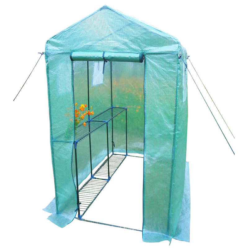 PVC Single Compartment Walk-in Greenhouse Garden Greenhouse Green Metal Transparent Grow Box Set Complete Indoor Waterproof