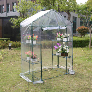 PVC Single Compartment Walk-in Greenhouse Garden Greenhouse Green Metal Transparent Grow Box Set Complete Indoor Waterproof