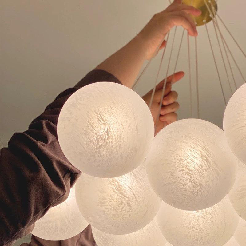 Nordic Cluster Bubble Ceiling Chandeliers Romantic Living Room Bedroom Decoration Led Glass Ball Pendant Light