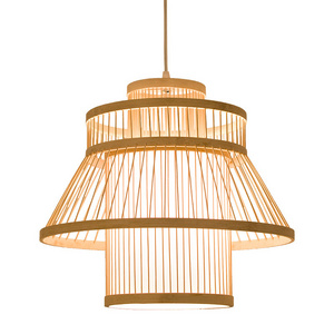 Best Quality Modern Decoration Chandelier Bamboo Shade Rattan Pendant Light For Dining Room Hotel