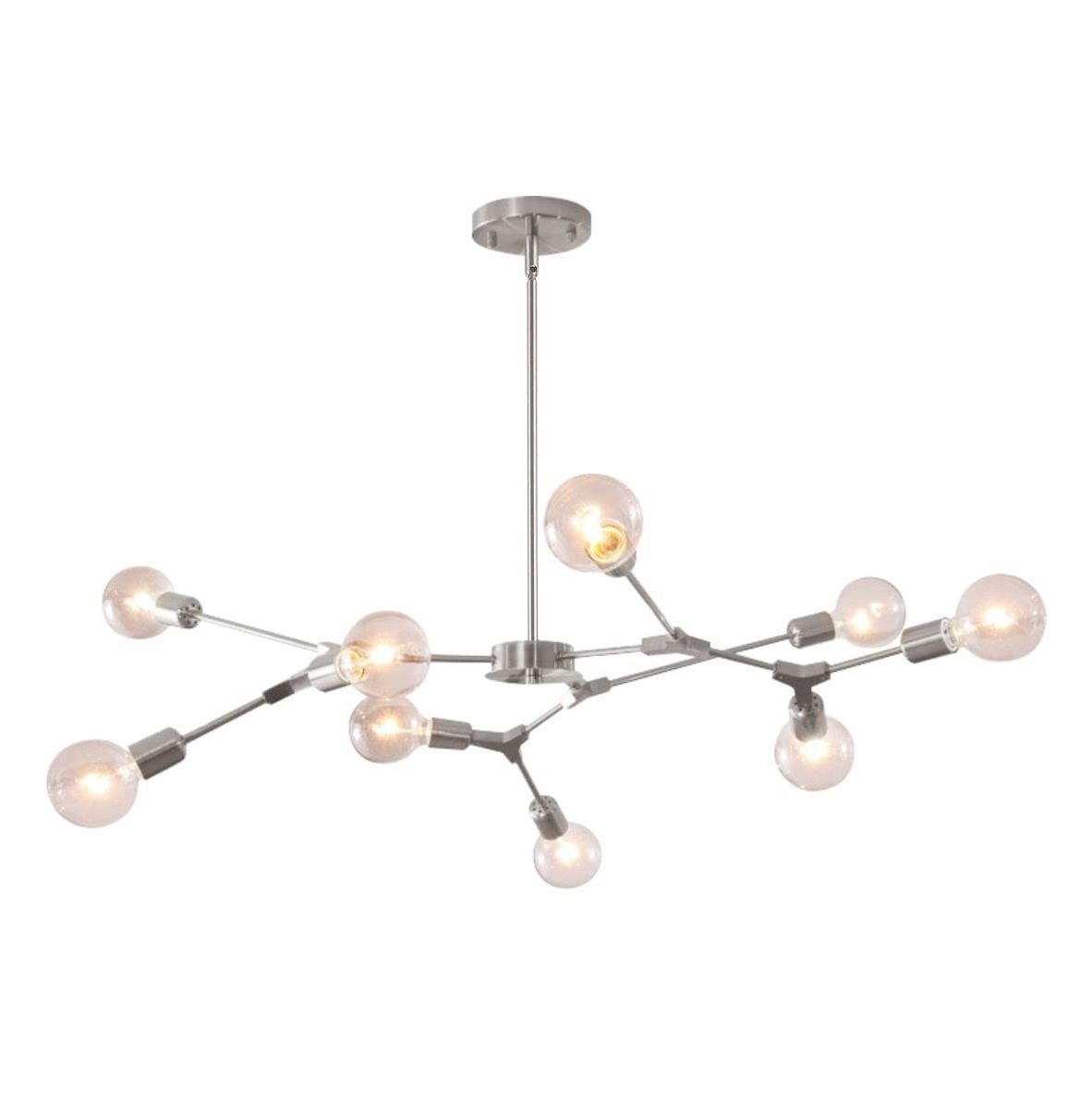 Industrial Modern Loft Fixtures  Brushed Brass Gold Metal Chandelier Pendant Light Fixtures For Living Room