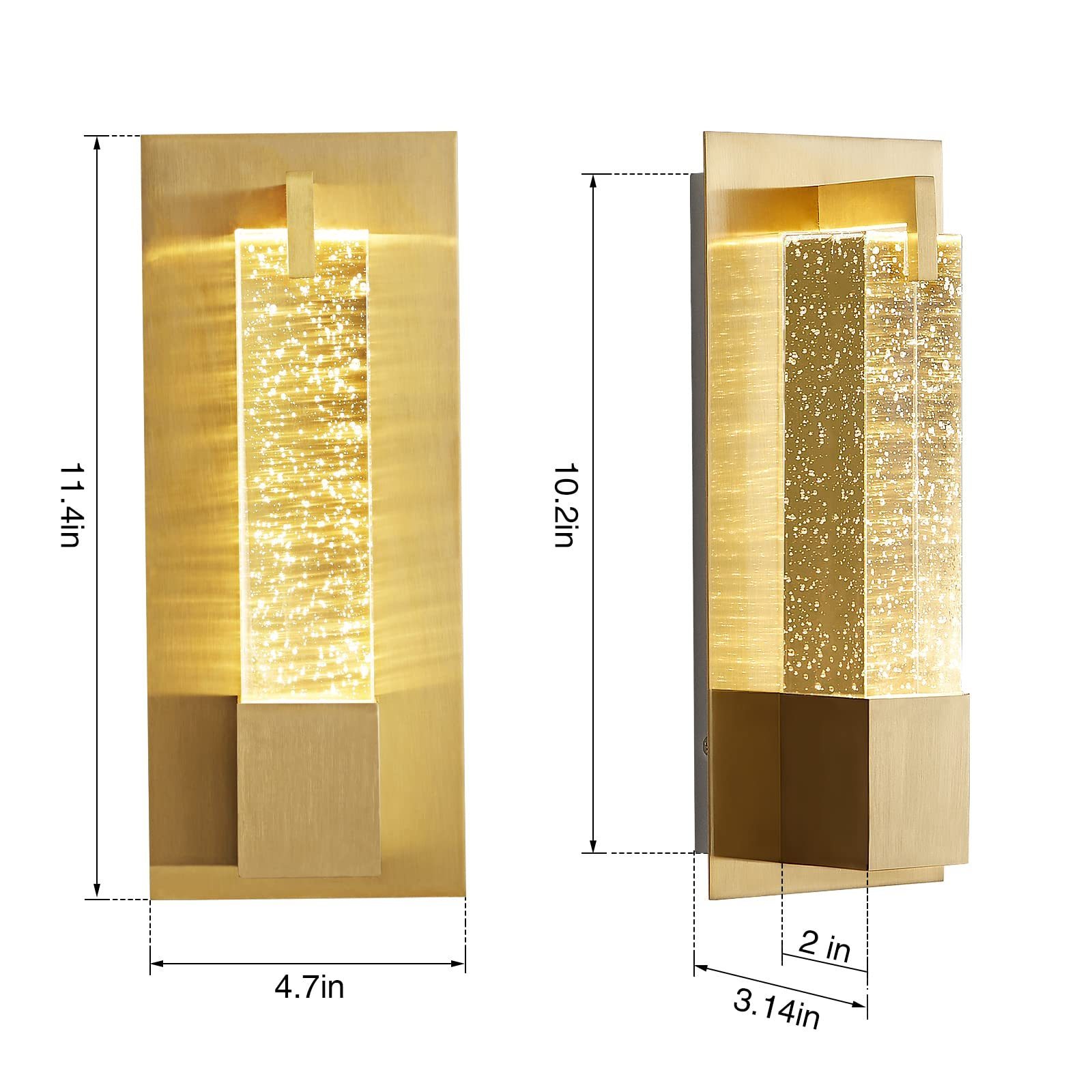 Luxury Crystal LED Wall Light Fixtures Glass Brushed Brass Sconces for Home Light Decoration