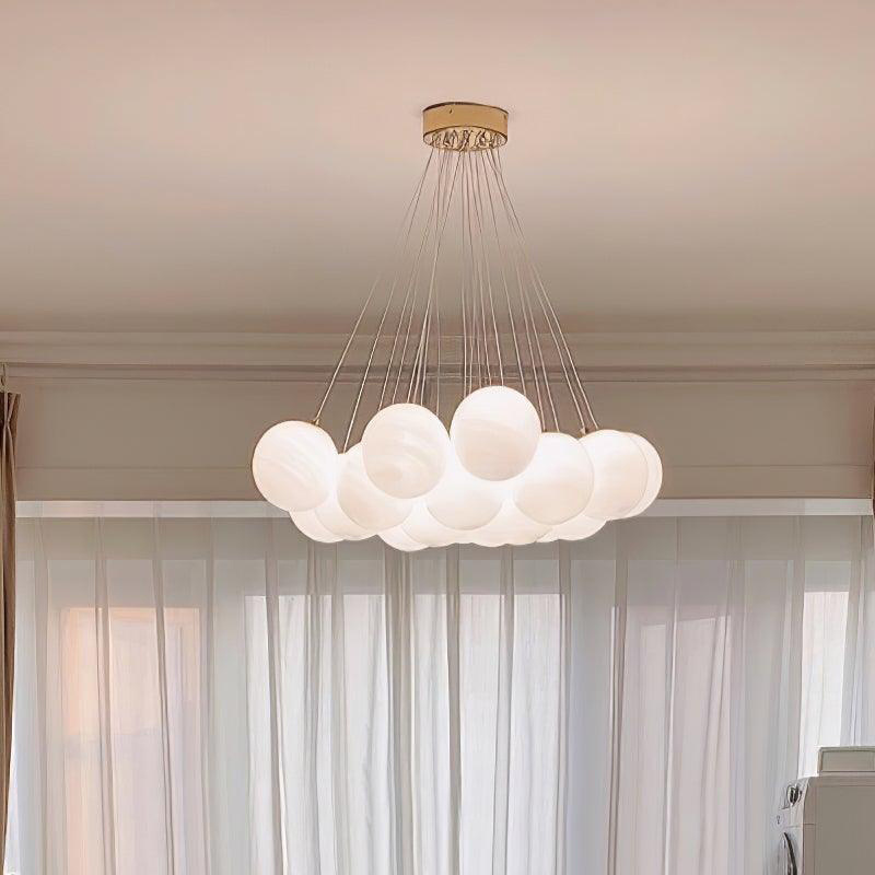 Nordic Cluster Bubble Ceiling Chandeliers Romantic Living Room Bedroom Decoration Led Glass Ball Pendant Light