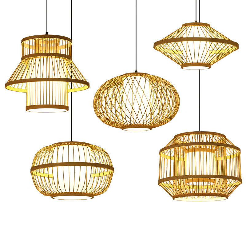 Best Quality Modern Decoration Chandelier Bamboo Shade Rattan Pendant Light For Dining Room Hotel