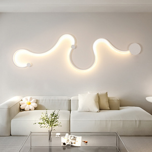 Modern Led Linear Wall Lamp Living Room Bedroom Dining Room Wall Sconce Ceiling Light Black White Lighting Fixtures