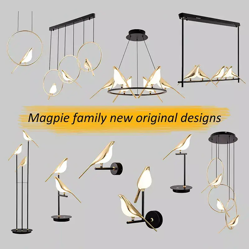 Creativity Art Design Magpie Bird Lamp Indoor Decoration Modern LED Wall Sconce Light