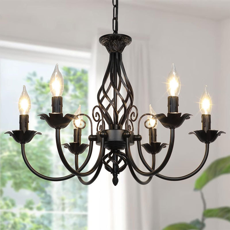 Vintage Design Candle Lighting E14 Retro Living Room Bedroom Pendant Light Country Chandeliers For Decoration