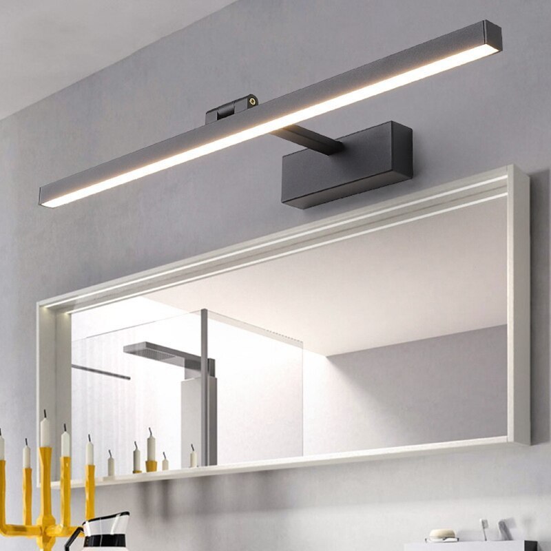 Modern LED Mirror Bathroom Vanity Lamp Waterproof Cosmetic Mirror Lamp Black White Wall Light