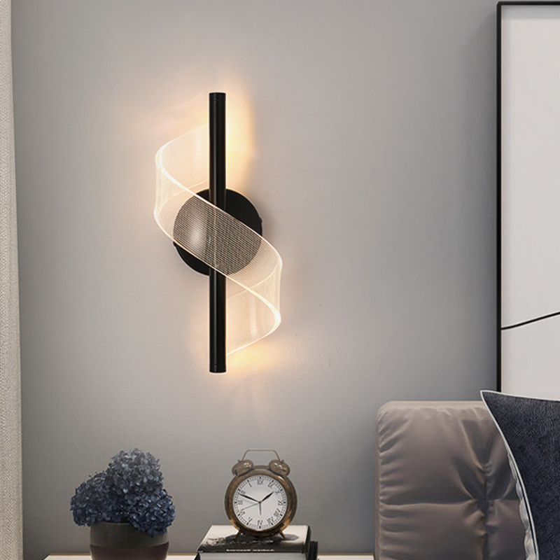 Nordic Acrylic Clear Led Wall Lamp Indoor Lighting Bedroom Bedside Living Room Decor Sconce Wall Light For Home