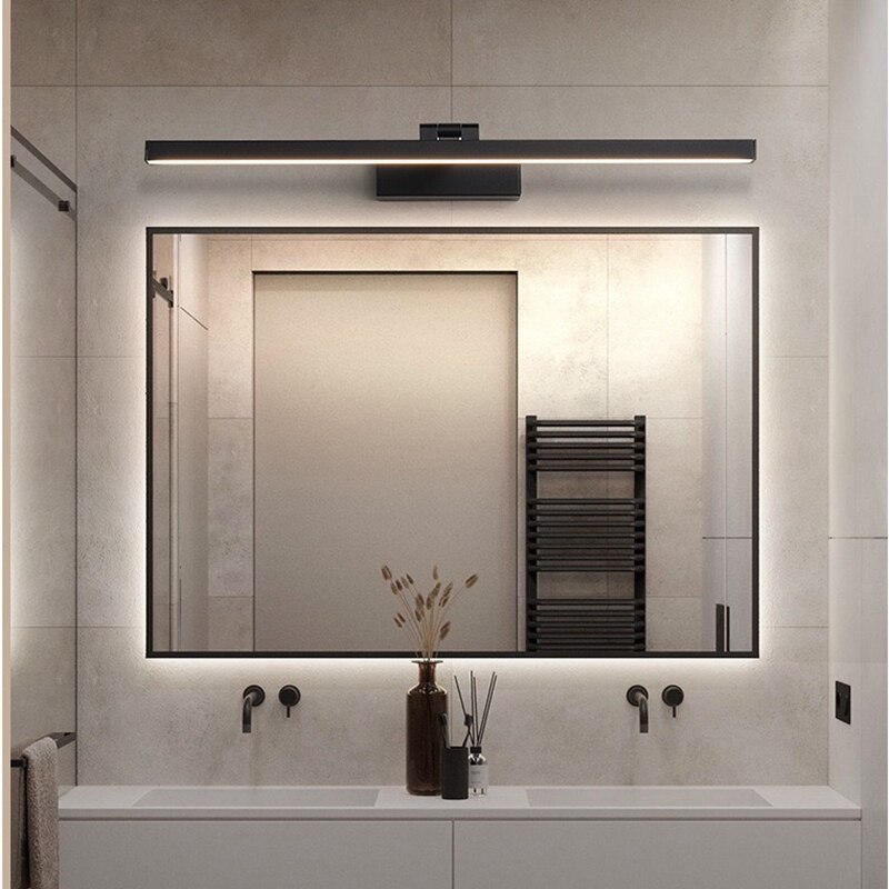 Modern LED Mirror Bathroom Vanity Lamp Waterproof Cosmetic Mirror Lamp Black White Wall Light