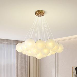 Nordic Cluster Bubble Ceiling Chandeliers Romantic Living Room Bedroom Decoration Led Glass Ball Pendant Light