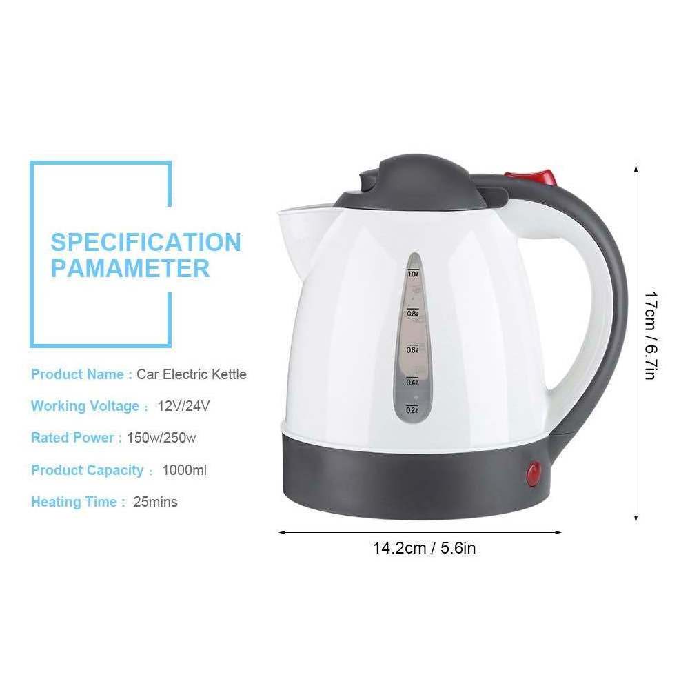 DC12V/24V Portable Car Electric Kettle Road Trip Travel Cigarette Lighter Heated Water Tea Coffee Kettle