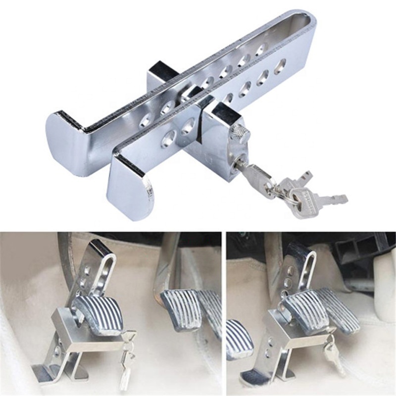 Car Clutch Lock Universal Auto Brake Pedal Lock Alloy Steel Security Anti-Theft For Cars Truck Throttle Accelerator Pedal Lock