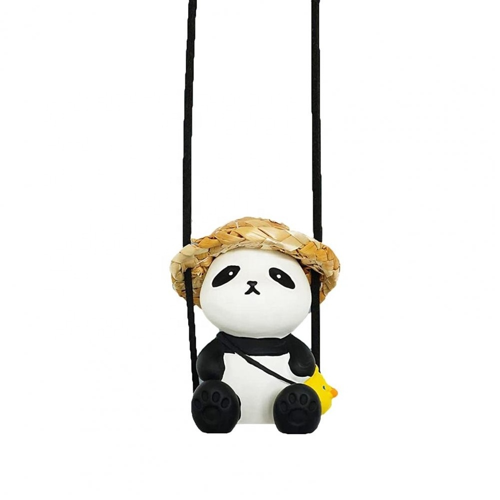 Cute Anime Panda Car Interior Pendant Auto Dashboard Rearview Mirror Decoration Ornaments Pendant For Car Interior Accessories