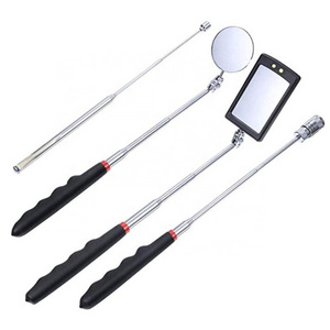 4pcs Mechanical Repair Tools Adjustable Automotive Telescopic Detection Lens Inspection Mirror Magnet Attractor Set Inspecter