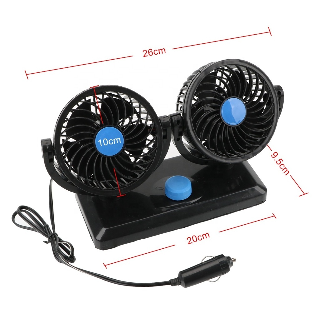 Car Fan Cooling Air Fan Powerful Dashboard Electric Car Fan with  Cigarette Lighter Low Noise 360 Degree Rotatable