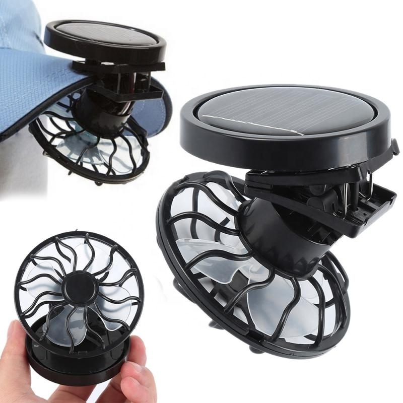 Outdoor Clip On Hat Cap Mini Portable Solar Fan