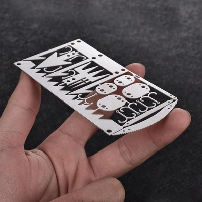 Survival Tool Card 22 In 1 Survival Card-Multi Purpose Pocket Tool Stainless Steel Survival Camping Hiking Fishing Hunting Tool