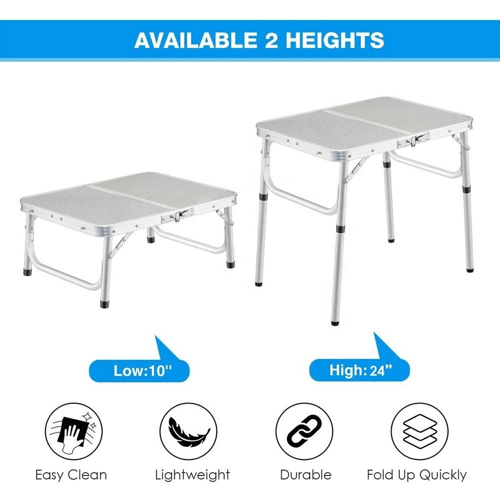 Portable Adjustable Camping Folding Table 4ft Ultralight Camping Folding Desk Camping Folding Tea Table For RV BBQ Picnic