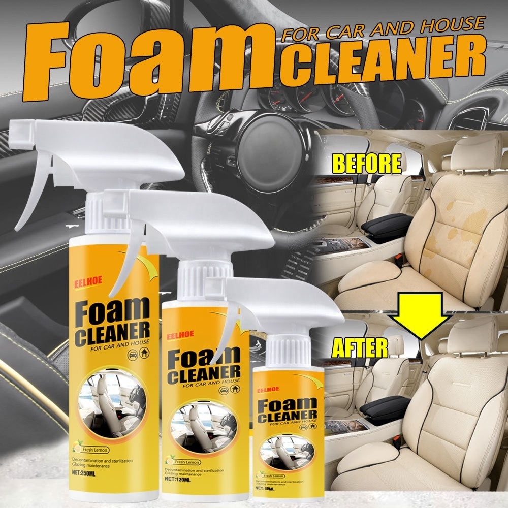 Multi-purpose Lemon Scented Foam Cleaner Spray Car Interior Cleaner Anti-Aging Protection Car Interior Home Cleaning Foam Spray