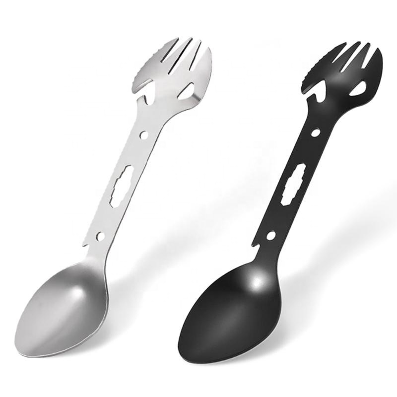 EDC Outdoor Mini Portable Spoon Fork Lightweight Useful Titanium Camping Backpacking Cutlery Spork Fork Spoon