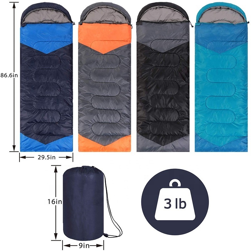 Camping Sleeping Bag 3 Season Warm & Cool Weather Summer Spring Fall Lightweight Waterproof for Adults Kids Camping Gear