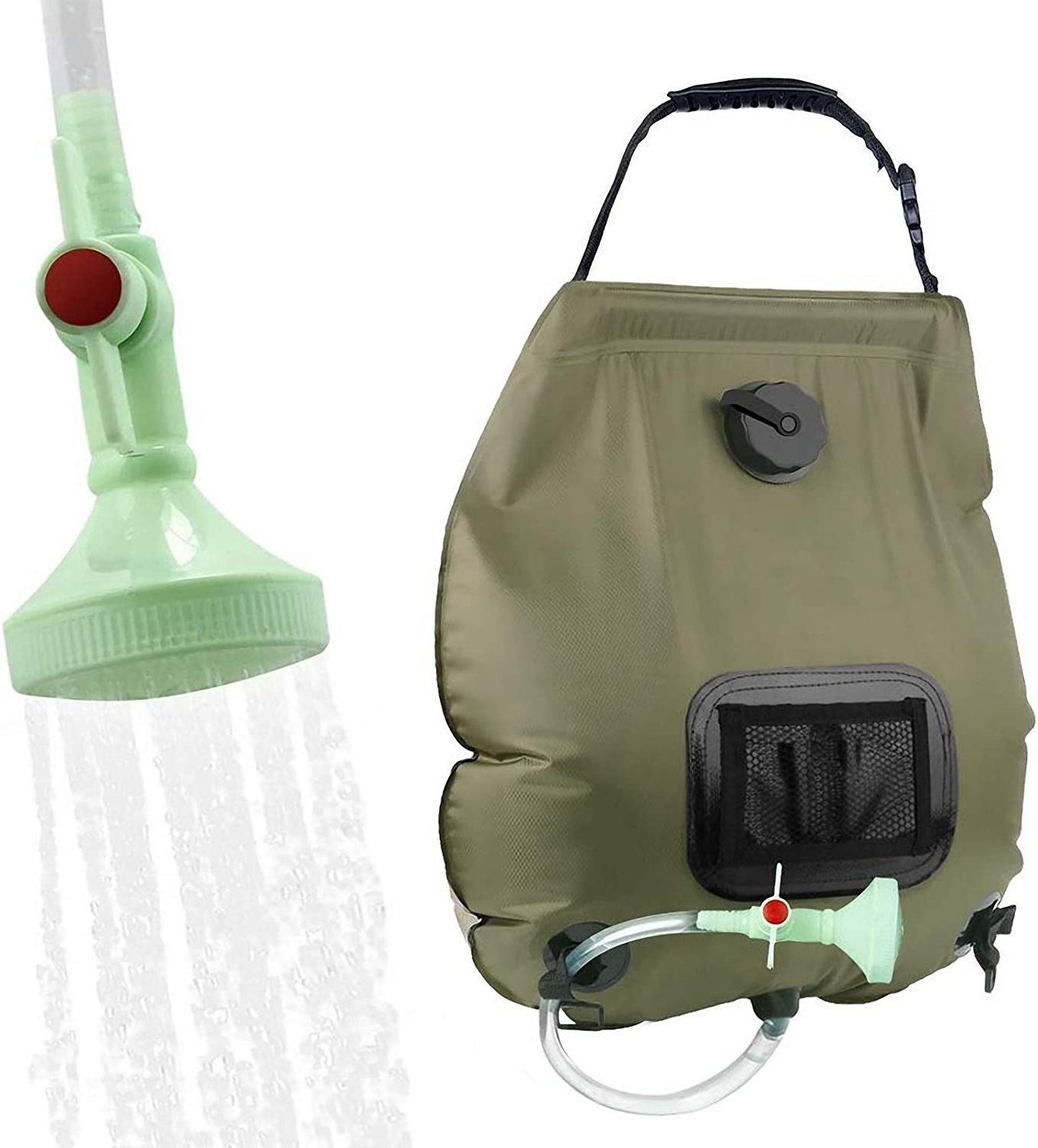 20L Water Bags Outdoor Camping Hiking Solar Shower Bag Heating Camping Shower Climbing Hydration Bag Hose Switchable Shower Head