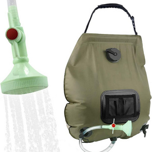 20L Water Bags Outdoor Camping Hiking Solar Shower Bag Heating Camping Shower Climbing Hydration Bag Hose Switchable Shower Head