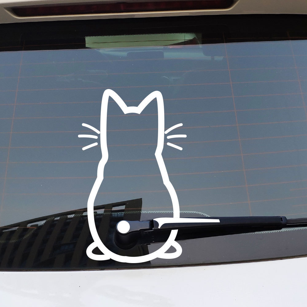 Funny Moving Cat Tail Car Sticker Windshield Wiper Decor Decals Dog Cat Vinyl Art Sticker For Truck Car Bumper Funny Decoration