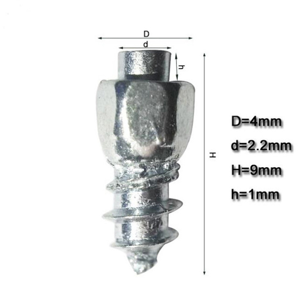 100pcs 9mm Screw In Tire Stud Snow Non-slip Spikes Racing Track Tire Ice Studs For Bike/Car/Truck/ATV Motorcycle