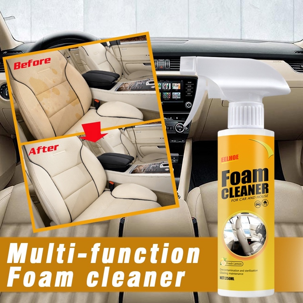 Multi-purpose Lemon Scented Foam Cleaner Spray Car Interior Cleaner Anti-Aging Protection Car Interior Home Cleaning Foam Spray