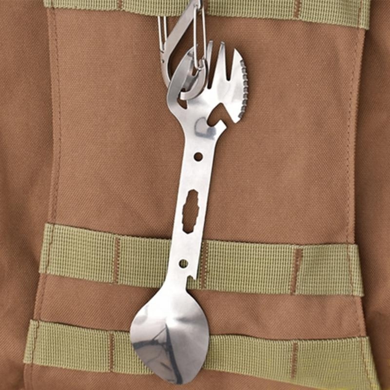 EDC Outdoor Mini Portable Spoon Fork Lightweight Useful Titanium Camping Backpacking Cutlery Spork Fork Spoon