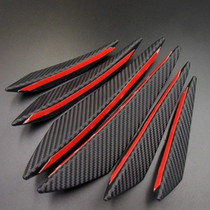 6pcs/lot Universal Fit Front Bumper Lip Diffuser Splitter Fins Body Spoiler Canards Chin Car Tuning Canard