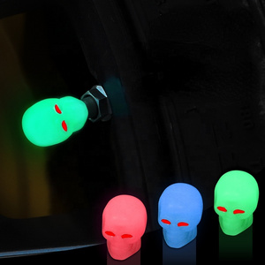 4pcs Mini Car Luminous Tire Valve Cap Wheel Hub Glowing Dust-proof Universal Fluorescent Tyre Nozzles Stem Covers