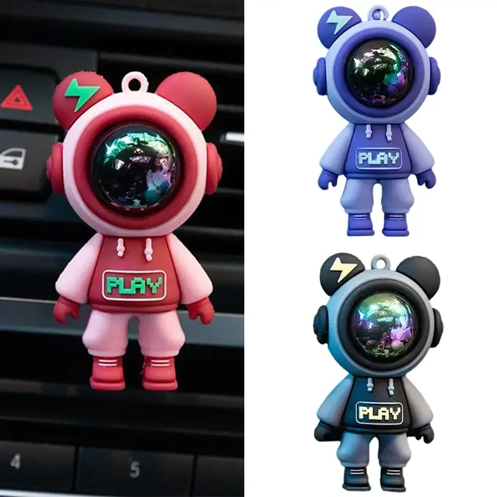 Cute Funny Cartoon Car Air Freshener Ornaments Decoration Complete Auto Vent Clips Fragrance Astronaut Figurines Accessories